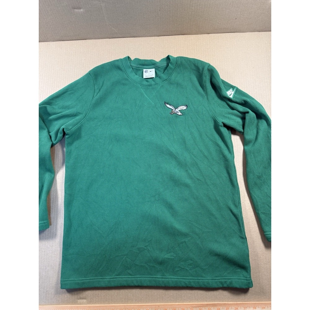 NIKE PHILADELPHIA EAGLES Kelly Green Thermal Waffle Knit Shirt sizeLarge